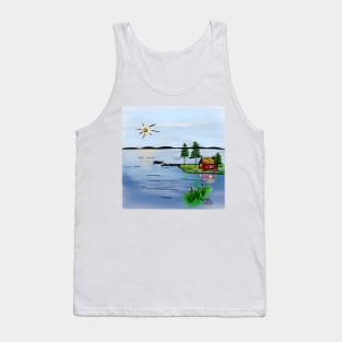 Cottage on an Scandinavian Island Tank Top